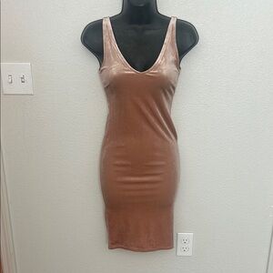 Forever 21 Elegant Tan Velvet Dress